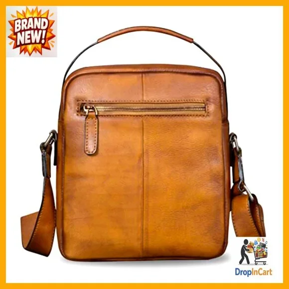 Vintage Genuine Leather Messenger Bag Crossbody Satchel Retro Style Adjustable